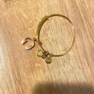 Alex and Ani Headphones Color Infusion Expandable Wire Charm Bracelet Gold